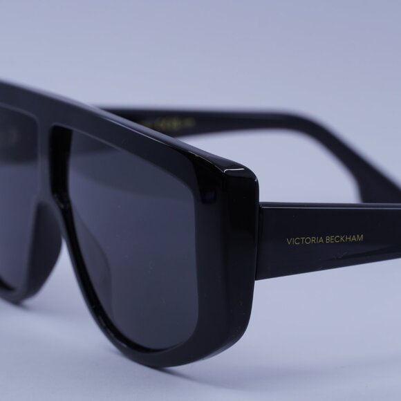 Victoria Beckham VB664S 001 Sunglasses Black Shield Frame, Dark Grey Lenses main image 8